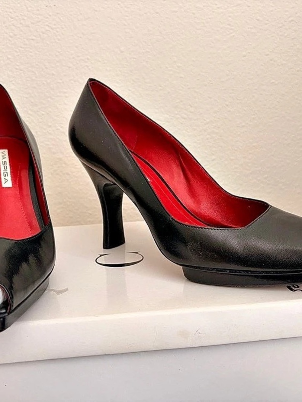Via Spiga Black Platform Heels